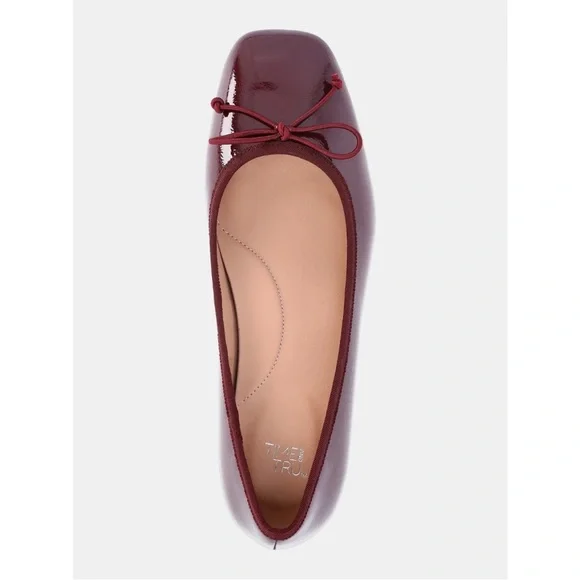 NWT! The Time & Tru Burgundy Ballet Block Heel with Bow Size 9. No Box. - Picture 2 of 14